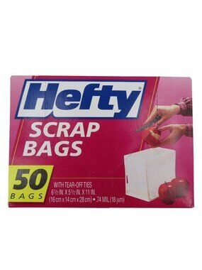 Hefty Scrap Bags With Tear Off Ties 50 Bags Discontinued UPC 013700002106 NEW